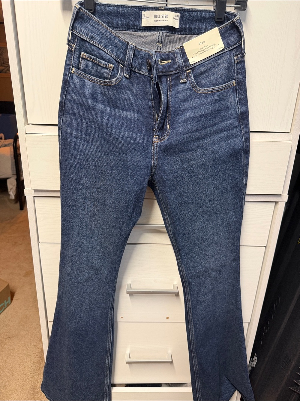 Hollister Women's Dark Blue Flare Jeans